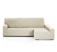 Martina Home - Emilia - Housse élastique pour Chaise Longue - Bras Droit Long (vu de Face) - Ivoire