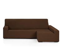 Martina Home - Emilia - Housse élastique pour Chaise Longue - Bras Droit Long (vu de Face) - Marron