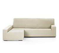 Martina Home - Emilia - Housse élastique pour Chaise Longue - Bras gaunche Long (vu de Face) - Ivoire