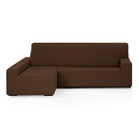 Martina Home - Emilia - Housse élastique pour Chaise Longue - Bras gaunche Long (vu de Face) - Marron