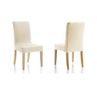 Martina Home Emilia Pack de Pochettes pour Chaise avec Dossier, Tissu 24x30x6 cm Blanc Ivoire