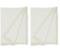 Martina Home Foulard Polyvalent Spiga, 80% Coton, 20% Polyester, Brut, 260L x 180W (Lot de 2)