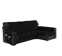 Martina Home Ribera Couvre Chaise Longue, Bras Droit, Tissu, Noir, 240 CM