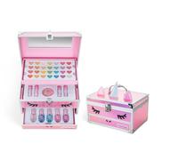 MARTINELIA Coffret Maquillage Enfant Licorne - Plumier Maquillage Enfant 3 Étages - Malette Maquillage Fille : 28 Fards à Paupières, 5 Vernis à l'Eau, 4 Fards à Joues & 4 Baumes à Lèvres - Non Toxique