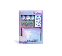 Martinelia Ensemble Vernis à Ongles Enfant Pastels Galaxy Dreams + Trousse de Maquillage Licorne - Kit Manucure avec Strass + Tatouages pour Enfants - Lavable, Sans Produits Nocifs, Vernis à l'Eau