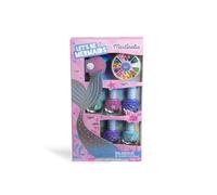 MARTINELIA - Set Manucure Enfant Sirène - Coffret de 5 Vernis à Ongles, Lime et Accessoires Nail Art Pour Fille - Vernis à l'Eau Bleu x2, Rose, Violet, Vert - Non Nocif - Cadeau Fille