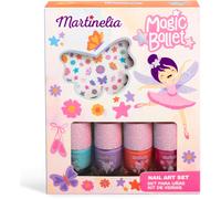 MARTINELIA - Set Manucure Fée et Papillon pour Enfant - 4 Vernis à Ongles Colorés Bleu, Violet, Rose & Orange et Stickers Nail Art Pour Fille - Vernis à Ongles à base d'Eau - Non Toxique