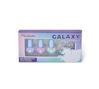 Martinelia Mini Set Manucure Enfant Galaxy Dreams - Coffret de 3 Vernis à Ongles, Paillettes Autocollantes Étoiles et Strass - Mini Vernis à Ongles Enfant Rose, Violet et Vert à Base d'Eau