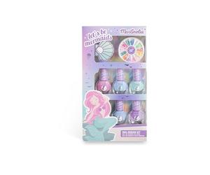 Martinelia Mini Set Manucure Enfant Sirène - Coffret de 5 Vernis à Ongles, Lime et Accessoires Nail Art - Mini vernis à l'Eau Bleu x2, Rose, Violet, Vert - Non Toxique