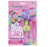 Martinelia Nail Art Vernis à Ongles Enfant Super Girl + Lime et Autocollants - Ensemble Design Manucure Maquillage pour Enfants Lavable, Sans Produits Nocifs, Vernis à l'Eau