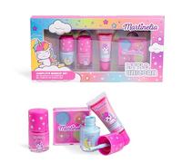 MARTINELIA - Panoplie de Maquillage Complète Licorne - 2 Vernis, 4 Fards à Paupières, 1 Gloss - Maquillage pour Enfant - Coffret Cadeau Fille