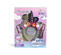 MARTINELIA - Set Maquillage Fille & Accessoires Licorne - 1 Bandeau/Serre tête Licorne, 2 Brillants à Lèvres, Autocollants & Accessoires de Beauté - Coffret Beauté & Cheveux pour Enfants - Dès 3 Ans