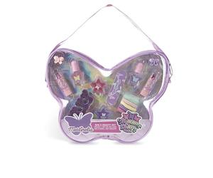 MARTINELIA Shimmer Wings Butterfly Bag - Kit de Maquillage pour Enfants dans Une Pochette Papillon avec Vernis à Ongles à Paillettes, Brillant à lèvres, Accessoires pour Cheveux et chouchous colorés,