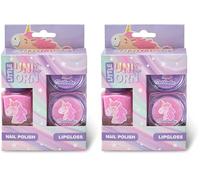 Martinelia Trio Gloss et Vernis à l'Eau à Ongles pour Enfants Little Licorne - Brillants à Lèvres - Ensemble Maquillage pour Filles Lavable, Sans Produits Nocifs, 1 Unité (Lot de 2)