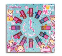 Martinelia Yummy Clock Kit de 12 Vernis à Ongles - Ensemble de Manucure Complet, Couleurs Variées (Bleu, Vert, Rouge, Rose, Orange)