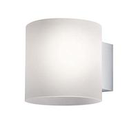 Martinelli Luce Applique murale Tube/V Ø14cm blanc/argent H x Ø 14x14cm