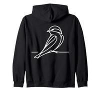 Martinet Noir Line Art Ornithologue Sweat à Capuche