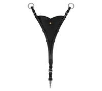 Martingale à bavette pour cheval en cuir Equestro Noir Full