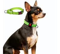 Martingale Collier pour chien - Collier réfléchissant anti-traction - Pour chiens de grande, moyenne et petite taille - Collier de traction en nylon avec stoppeur pour chiens Whippets et lévres - Vert