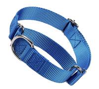 Martingale - Collier ras du cou en nylon robuste et anti-traction pour chiens mâles de petite, moyenne et grande taille, bleu, taille S