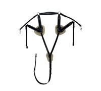 Martingale en cuir 5 points pour cheval avec rembourrage en peau de mouton | Cuir robuste pour une utilisation régulière.