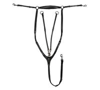 Martingale pour cheval en cuir amovible Equestro Noir Full