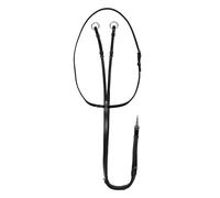 Martingale pour cheval en cuir Equestro Silver Fitting Noir Poney