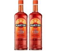 MARTINI Fiero L'Aperitivo Vermouth Rouge, 14,5% vol., 100cl / 1L, Apéritif doux infusé avec des écorces d'orange espagnoles coupées à la main (Lot de 2)