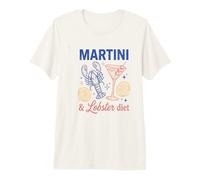 Martini Lobster Diet Vintage Cocktail Fruits de mer T-Shirt Haut de Gamme