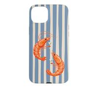 Martini Retro Crevettes Coastal Stripe Mediterranean Summer Coque pour iPhone 15 Plus