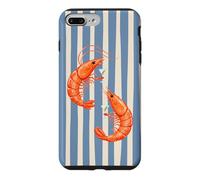 Martini Retro Crevettes Coastal Stripe Mediterranean Summer Coque pour iPhone 7 Plus/8 Plus