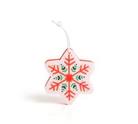 martini SPA - Xmas Collection - Éponge en Forme de Flocon de Neige en polyuréthane avec Cordon Rouge et Blanc 12,7 x 11 x 2,8 cm, 22 g, 1 unité