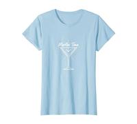 Martini Time Cocktail Hour, célébration de l'happy Hour T-Shirt, Femme, Bleu Céleste, M