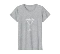 Martini Time Cocktail Hour, célébration de l'happy Hour T-Shirt, Femme, Gris Chiné, XS
