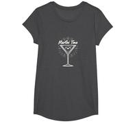 Martini Time Cocktail Hour, célébration de l'happy Hour T-Shirt, Fille, Chiné Foncé, M