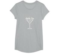 Martini Time Cocktail Hour, célébration de l'happy Hour T-Shirt, Fille, Gris Chiné, M