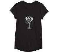 Martini Time Cocktail Hour, célébration de l'happy Hour T-Shirt, Fille, Noir, M