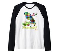 Martinique 972 Carte de l'Île avec Colibri Hibiscus Coco Manche Raglan