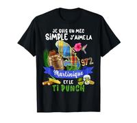 Martinique Homme Rhum Ti Punch Apéro Madras Colibri Tropical T-Shirt