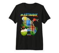 Martinique Madras Tropical Coco Colibri Fleurs Tropicale T-Shirt Haut de Gamme