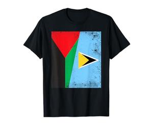 Martinique Saint Lucie Demi Drapeau Martiniquais Lucian Pride T-Shirt