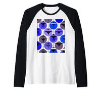 Martinis inspiré des années 50 Bleu et Violet Aubergine Manche Raglan