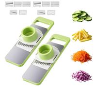 Martivex 6-In-1 Mandoline Vegetable Food Slicer,Martivex Slicer,Multi-Purpose Kitchen Tool with Stainless Steel Blades for Slicing, Shredding, Julienne & Waffle Cuts (2*PCS)