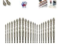 Martivex Drill Bits, Four Blade Serrated High-Strength Eccentric Drill Bit Set, Vrsgs/Relaxrich/Lifesparking Four-Flute Sawtooth Twist Heavy Duty Drill Bits For Concrete Metal Stone (3sets)