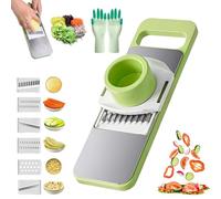 Martivex Slicer, Martivex 6-in-1 Safeprep Mandoline Slicer, Multi Purpose Kitchen Vegetable Cutter Blades for Slicing, Shredding, Julienne, Slide-On Hand Guard (1PC)