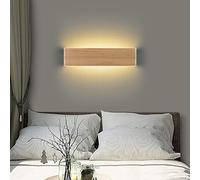 Martll Applique Murale Intérieure LED Applique en Bois Up and Down Lampe Éclairage Mural pour Salon Chambre Couloir Escalier Chaud Blanc Lampe Murale (32cm)