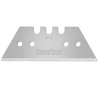 MARTOR 10 x lames trapézoïdales, Lames de rechange Cutter, Couteau de sécurité, 19 mm, Tranchant, Dans distributeur, Utilisable 2 fois, No. 51