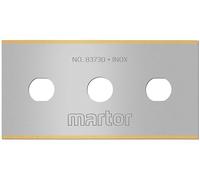 MARTOR 100 x lame industrielle extra forte, lames de rechange cutter, couteau de sécurité, acier inoxydable avec revêtement TiN, tranchante, lame utilisable sur 4 côtés, n° 83730.31