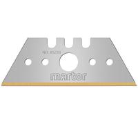 MARTOR 10x Lame Cutter Trapèze TiN 19 mm, 2 fois, Inox, Acier | Lame de rechange cutter, nitrure de titane, inoxydable, double face, en distributeur, pour couteaux de sécurité. No. 85233.70