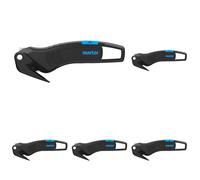 MARTOR Couteau de sécurité, lame cachée, SECUMAX 320, coupe-film professionnel léger, plastique, droitiers & gauchers (Lot de 5)